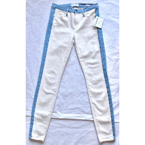 FRAME DENIM WOMEN NWT LE SKINNY DE JEANNE COLORBLOCK ARIZONA JEAN. SIZE 26 - Picture 5 of 11